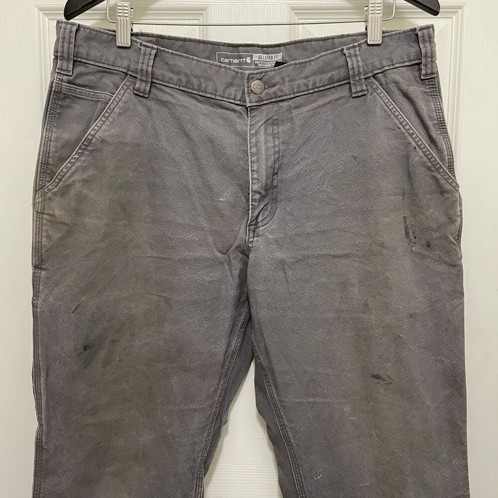 Carhartt Rugged Flex Relaxed Fit Duck Utility Work Pant Distressed 36‎ X 30 Gray
